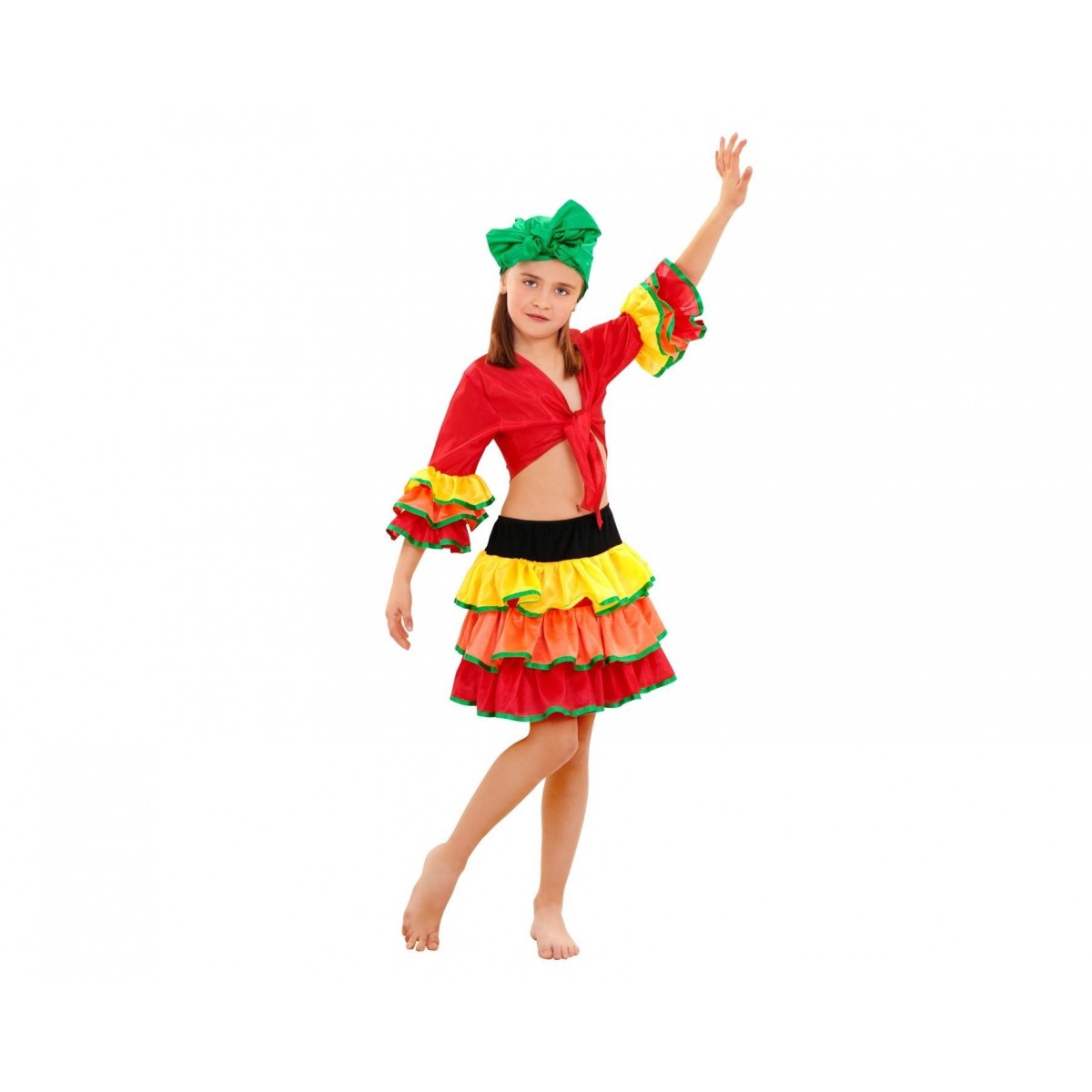 DISFRAZ 5A6AÑOS RUMBERA PAÑUELO VERDE