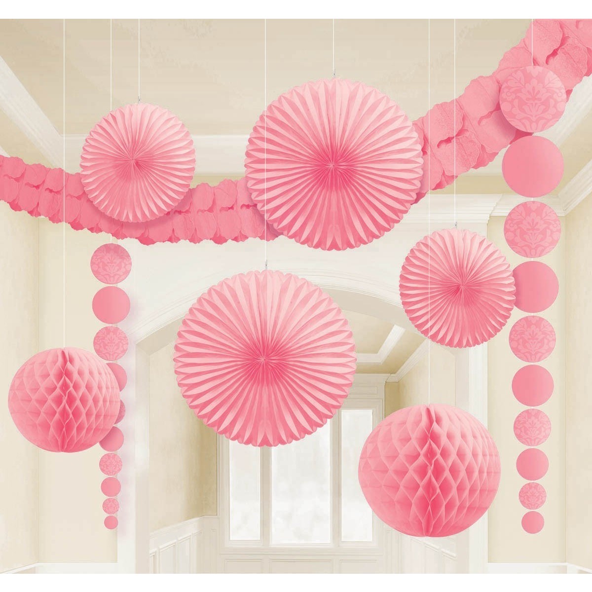 KIT 9PZ DECORACION ROSA