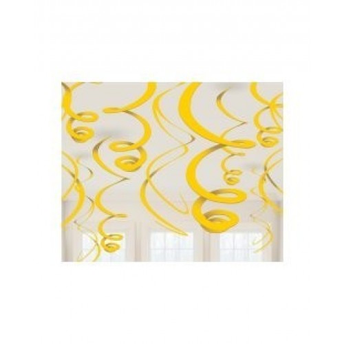   12 TIRAS ESPIRAL AMARILLO 55,88CM