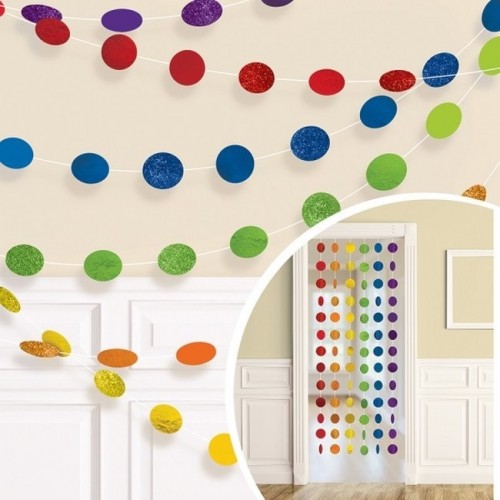   6 TIRAS CIRCULOS MULTICOLOR 2,13MT