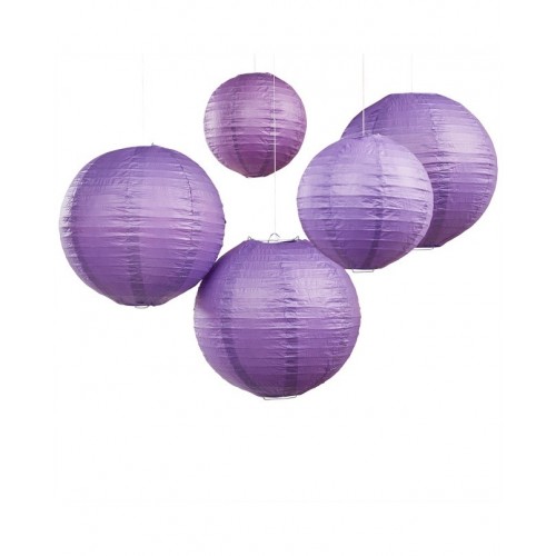   5 FAROLILLOS REDONDOS VIOLETA