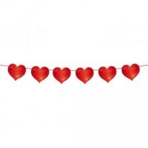   GUIRNALDA SILUETA CORAZON ROJO 6MT