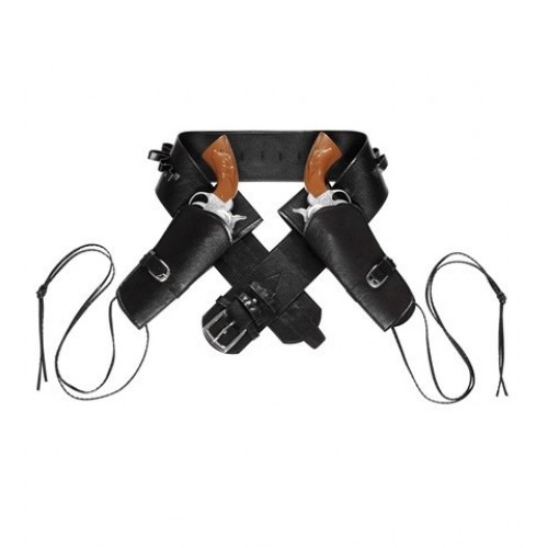 CINTURON DOBLE CON FUNDA NEGRO