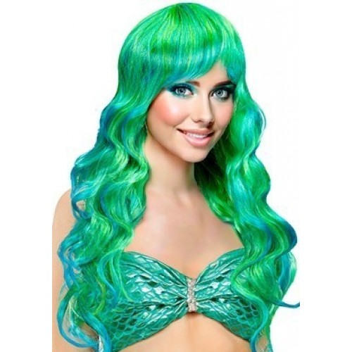PELUCA C/FLECO LARGA VERDE/AZUL SIRENA