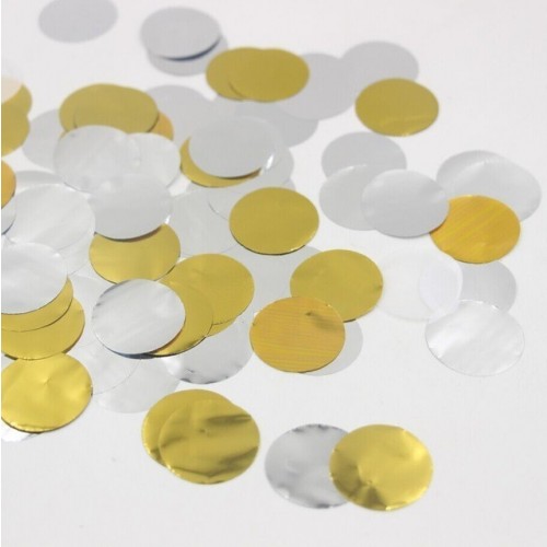 $D  PAQ.50GRS CONFETI PVC ORO/PLATA