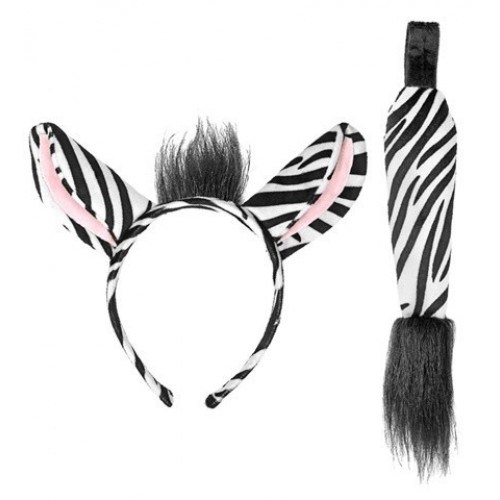 SET DIADEMA COLA CEBRA