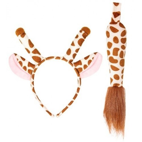 SET DIADEMA COLA JIRAFA