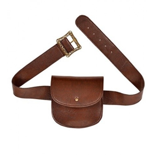 CINTURON CON BOLSA PIEL MARRON