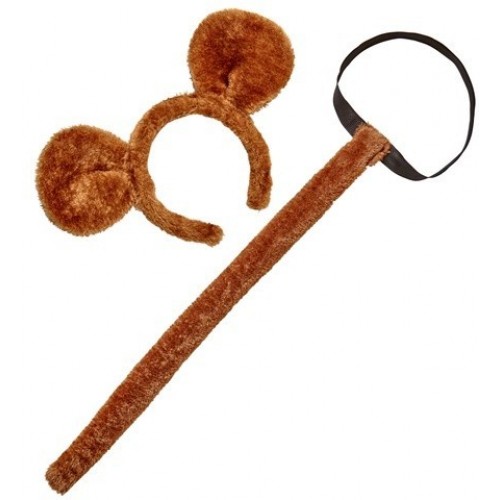 SET DIADEMA COLA PELUCHE MONO