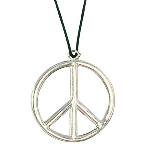 COLLAR SIMBOLO DE LA PAZ HIPPIE METAL