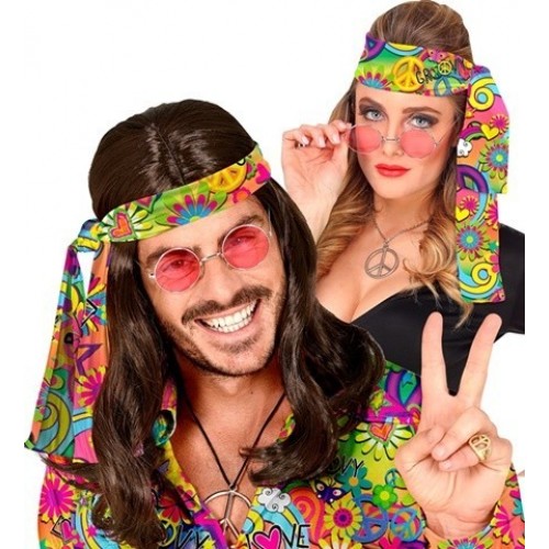 BANDA PARA LA CABEZA PEACE  LOVE HIPPIE