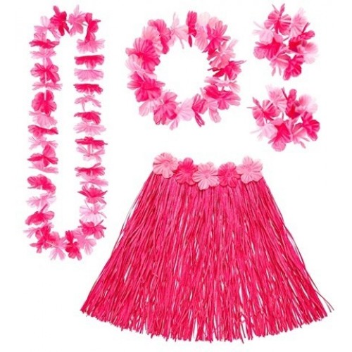 SET HAWAIANO 5 PZAS ADULTO ROSA