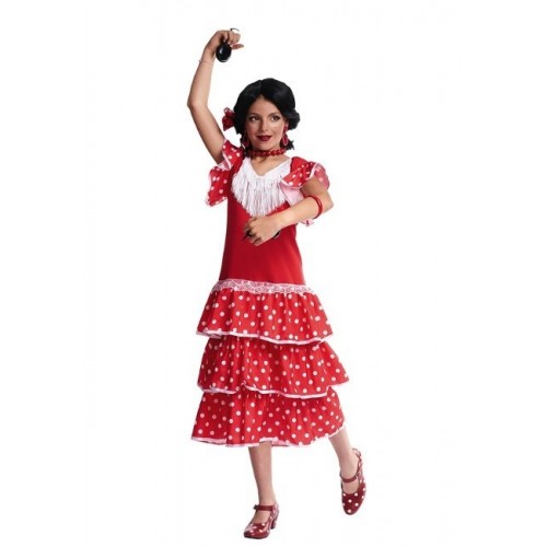 DISFRAZ T-S SEVILLANA ROJO LUNARE BLANC