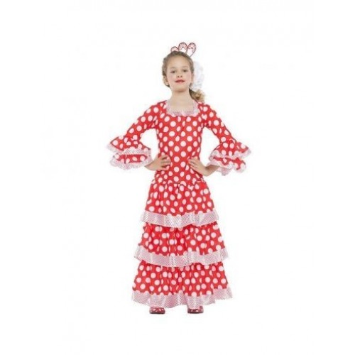 DISFRAZ T-L SEVILLANA ROJO LUNARE BLAN