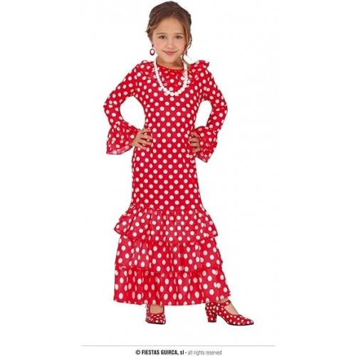 DISFRAZ T-XL SEVILLANA ROJO LUNARE BLAN