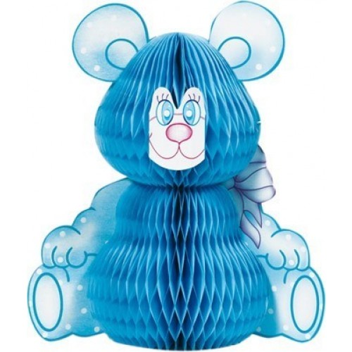 $D ADORNO NIDO ABEJA OSITO AZUL 24CM