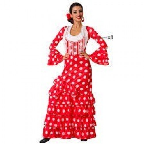 DISFRAZ T-XXXXL SEVILLAN ROJO LUNAR BLA