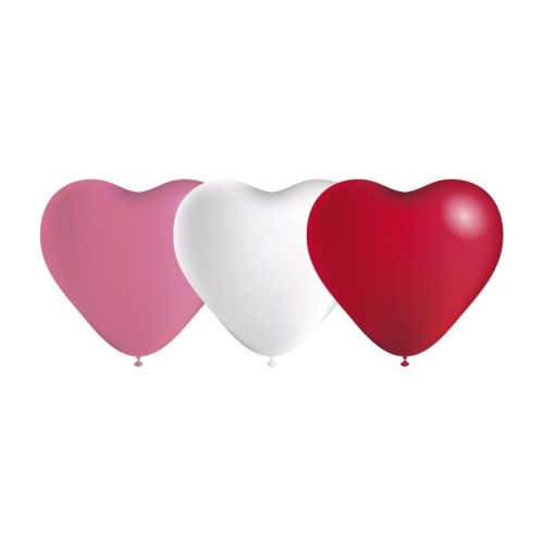 50 GLOBOS 10" 80H CORAZON COL.SURT