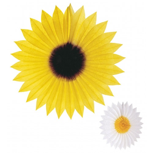 ABANICO PAPEL MARGARITA/GIRASOL 50CM
