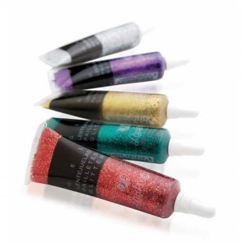 $D   TUBO GEL LENTEJUELA VERDE 15ML