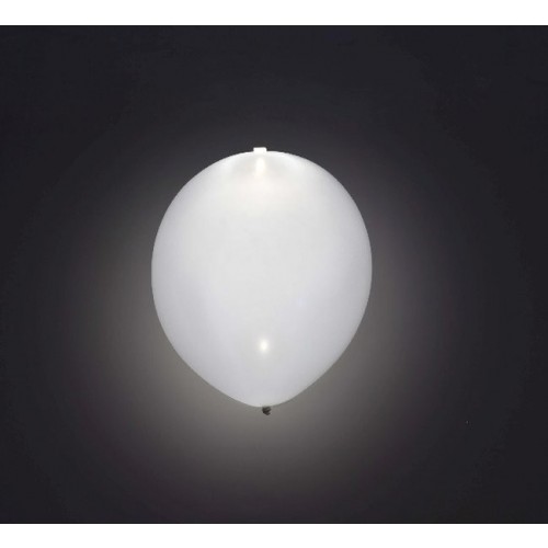 5 GLOBOS 11"  LATEX  LED BLANCA