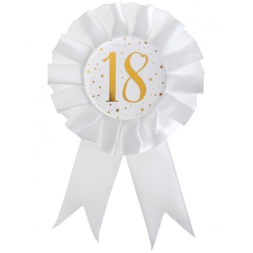 CONDECORACION BLANCA N18 ORO 15CM