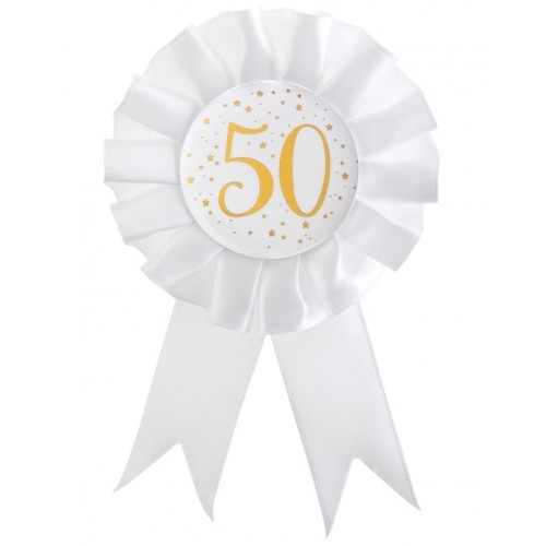 CONDECORACION BLANCA N50 ORO 15CM