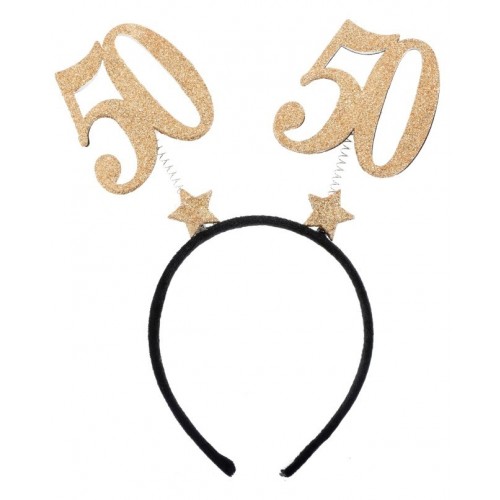 DIADEMA ANTENA N50 ORO GLITTER