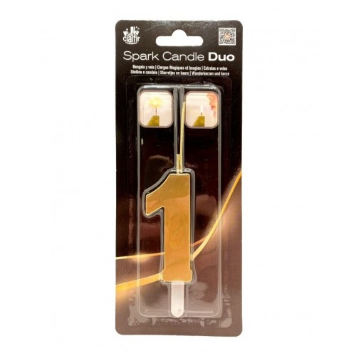   VELA BENGALA DUO FORMA N1 ORO 7CM