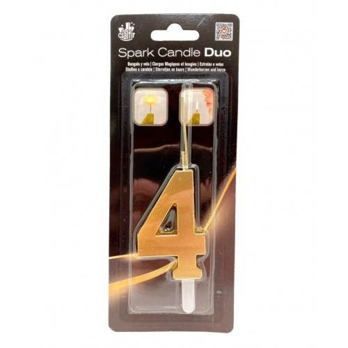   VELA BENGALA DUO FORMA N4 ORO 7CM