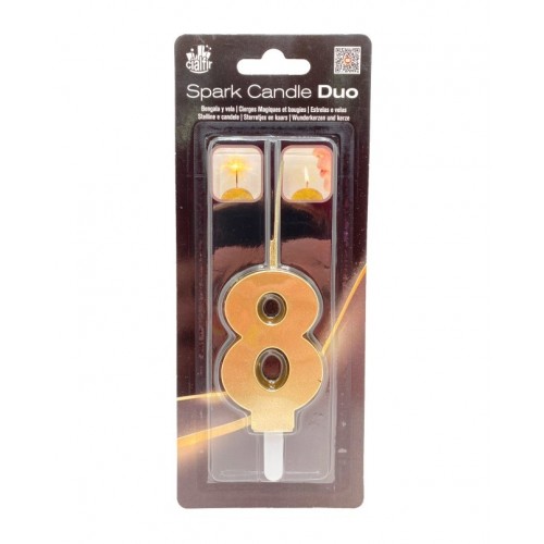   VELA BENGALA DUO FORMA N8 ORO 7CM