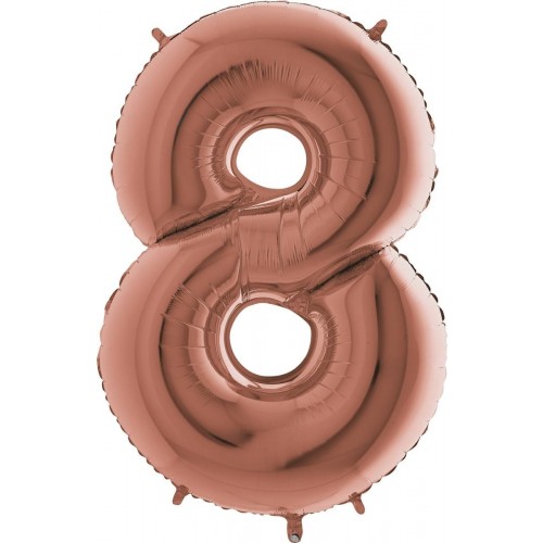   GLOBO 40" FOIL FORMA N8 ROSA OR