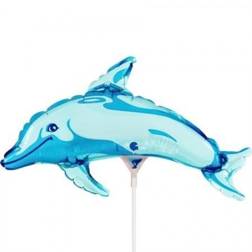 GLOBO 14" PALO FOIL DELFIN AZUL