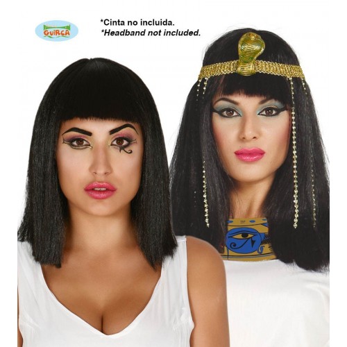 PELUCA LISA MEDIA MELENA NEGRA C/FLEC