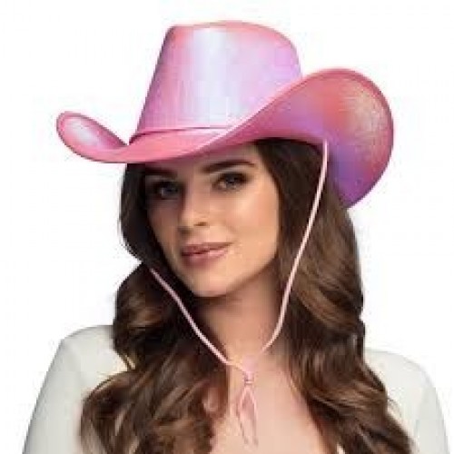 SOMBRERO VAQUERO ADULTO ROSA TORNASOL