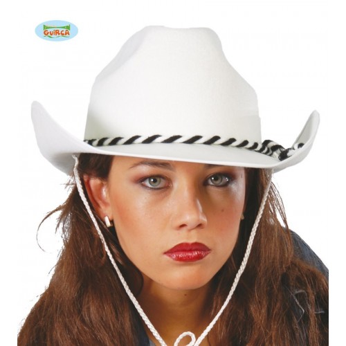    SOMBRERO COW-BOY TERCIOPELO BLANC