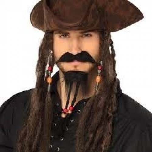 SET BIGOTE  PERILLA ADHESIVO  PIRATA