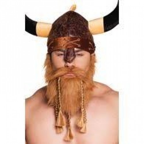 BARBA VIKINGO CON TRENZAS PELIRROJA