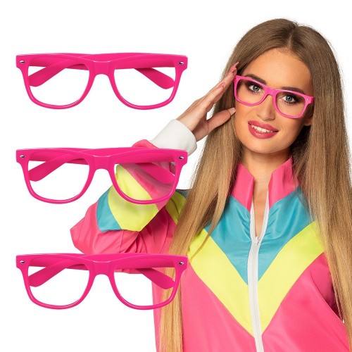   SET 3 GAFAS MONTURA ROSA NEON