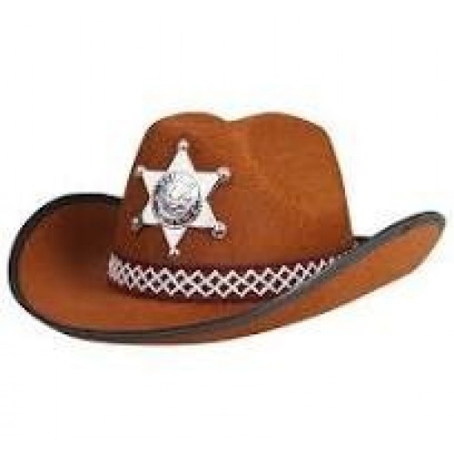 SOMBRERO INFANTIL SHERIFF MARRON