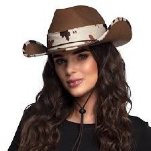 SOMBRERO ADULTO TEXAS MARRON CINTA TORO