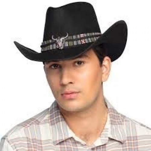 $ SOMBRERO ADULTO VAQUERO DELUXE NEGRO