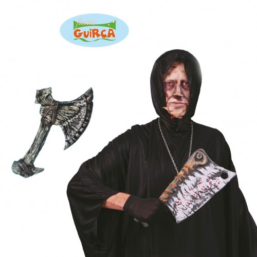$D HACHA BARBARO 32CM C/MANGO HUESO