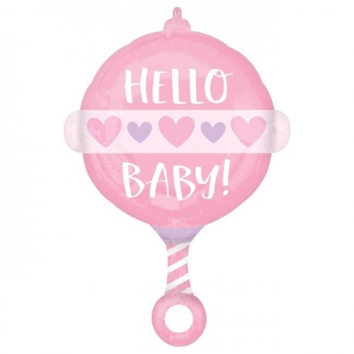 GLOBO 24" FOIL FORMA SONAJERO ROSA