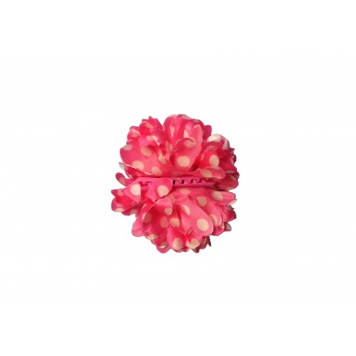 TRABA FLOR SEVILLANA ROSA LUNARES BLANCO