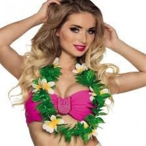 COLLAR HAWAINO LULANI BLANCO/VERDE