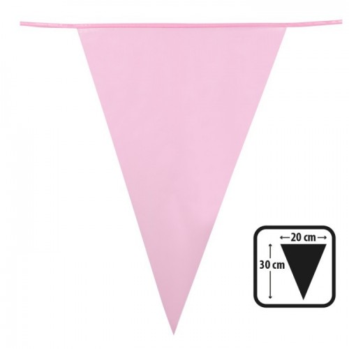   BANDERIN TRIANGULO ROSA 10MT