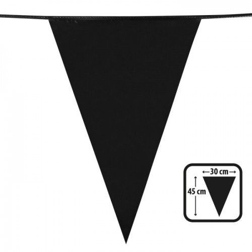   BANDERIN TRIANGULO GDE NEGRO 10MT