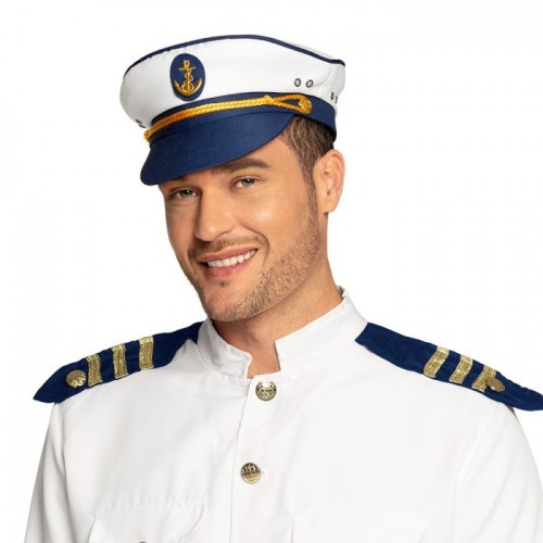 GORRA CAPITAN JODY BLANCO C/VISERA AZUL