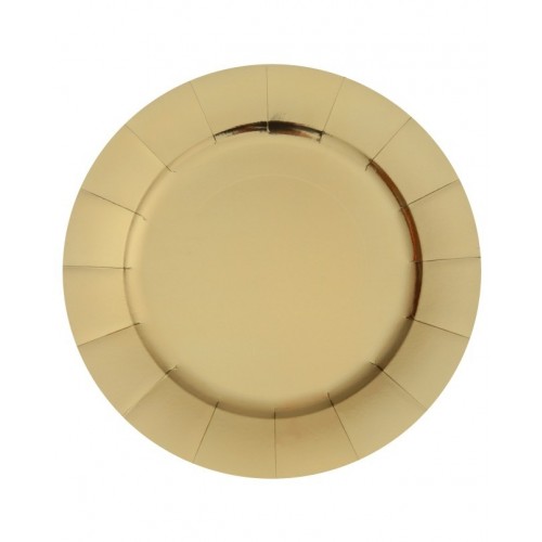  10 BAJO PLATO CARTON ORO 33CM